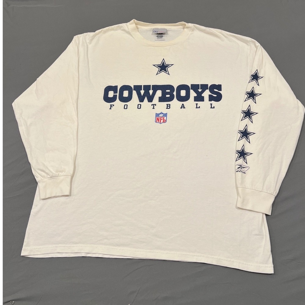 Vintage Dallas Cowboys Reebok Long Sleeve Shirt XL Made in USA NFL Football